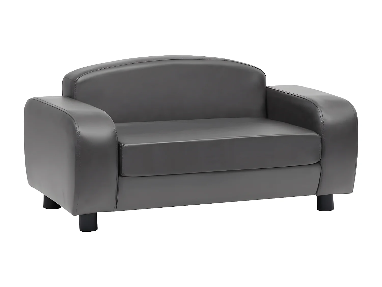 Sofá para cães 80x50x40 cm couro artificial cinzento PT773222