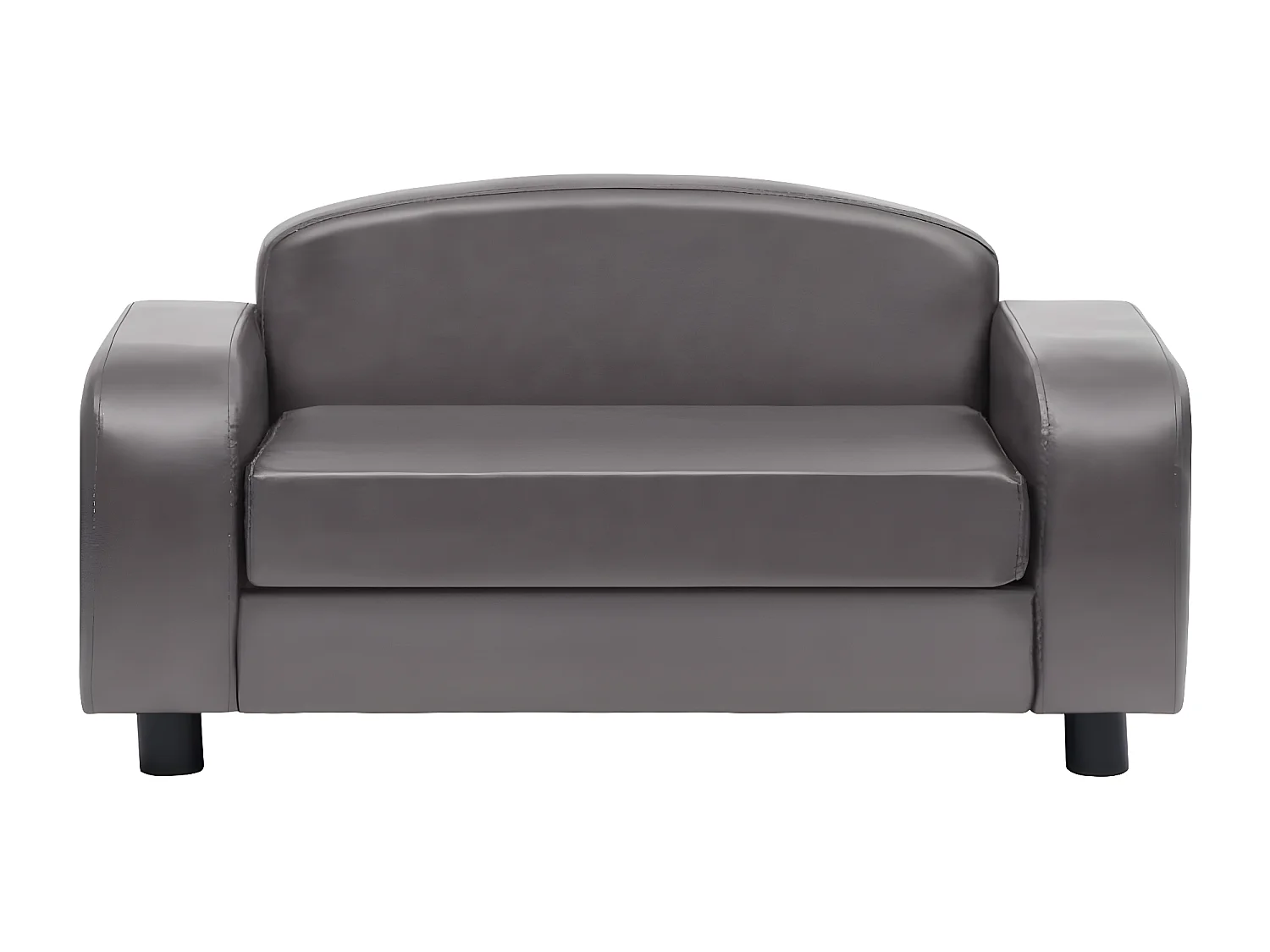 Sofá para cães 80x50x40 cm couro artificial cinzento PT773222