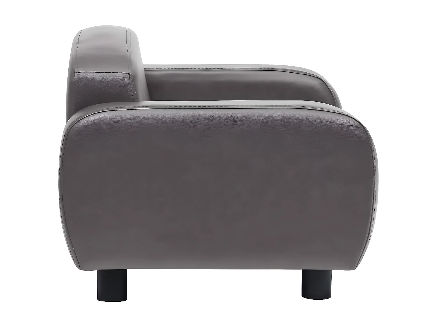 Sofá para cães 80x50x40 cm couro artificial cinzento PT773222