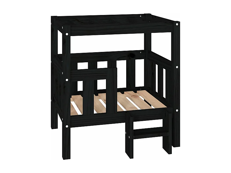 Canapé pour chien Noir 65,5x43x70 cm Bois de pin solide RG3Q16788