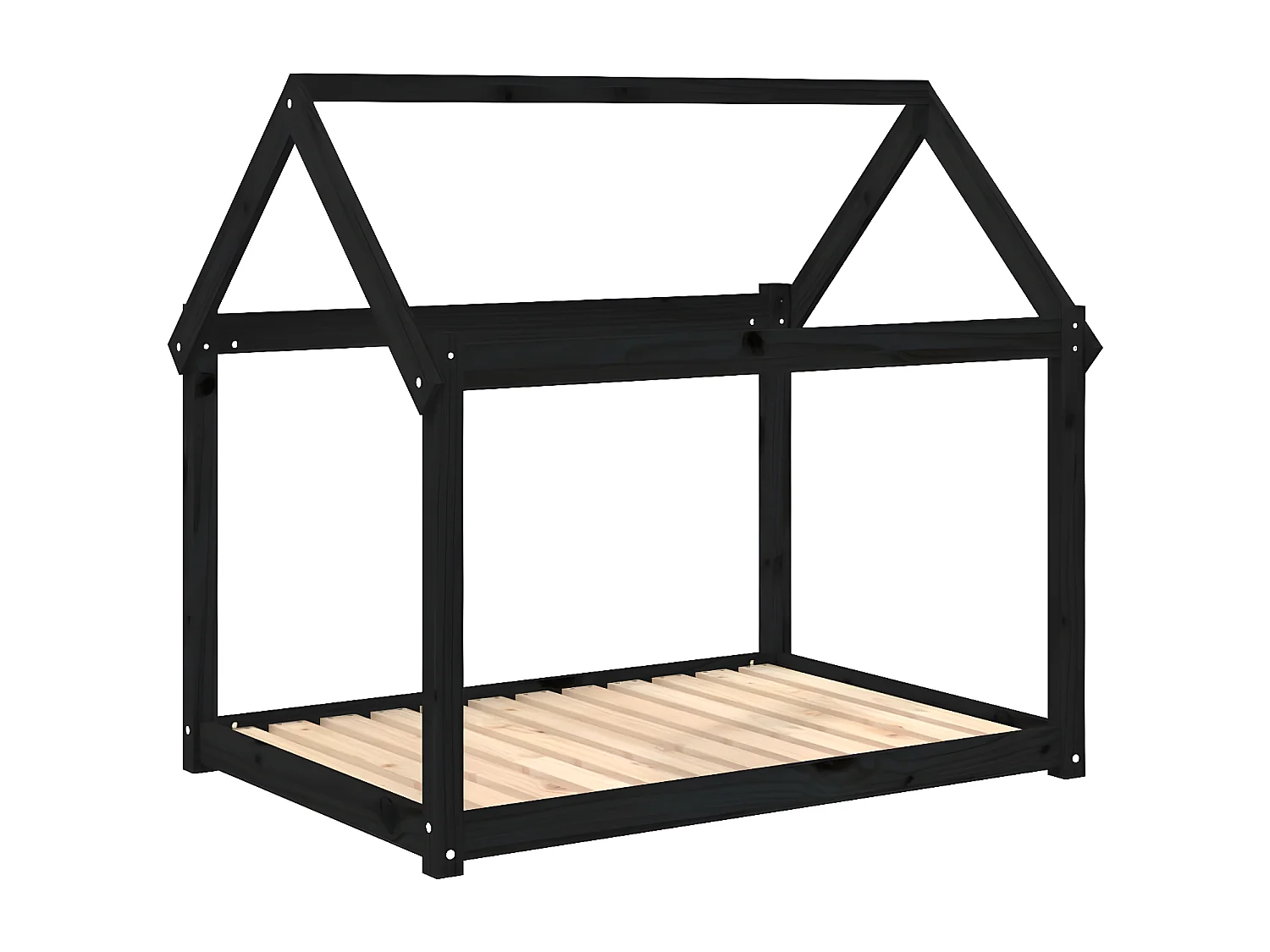 Cama para perros madera maciza de pino negro 111x80x100 cm ES297166
