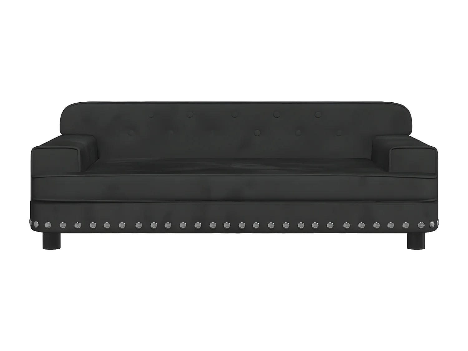 Cama para perros de terciopelo negro 90x53x30 cm ES113213