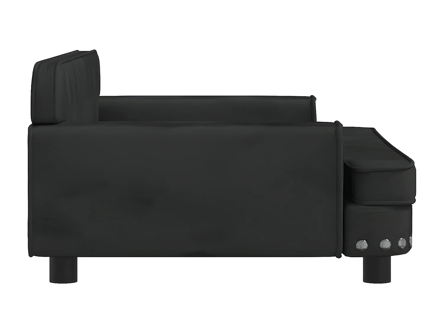 Cama para perros de terciopelo negro 90x53x30 cm ES113213