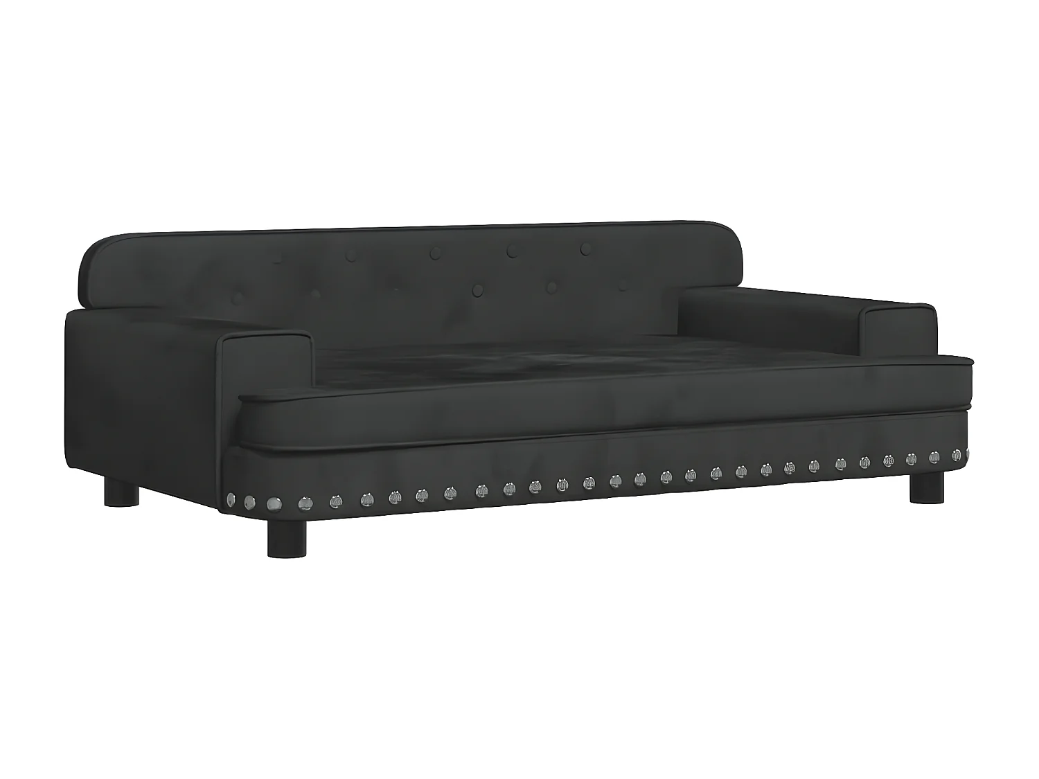 Cama para perros de terciopelo negro 90x53x30 cm ES113213