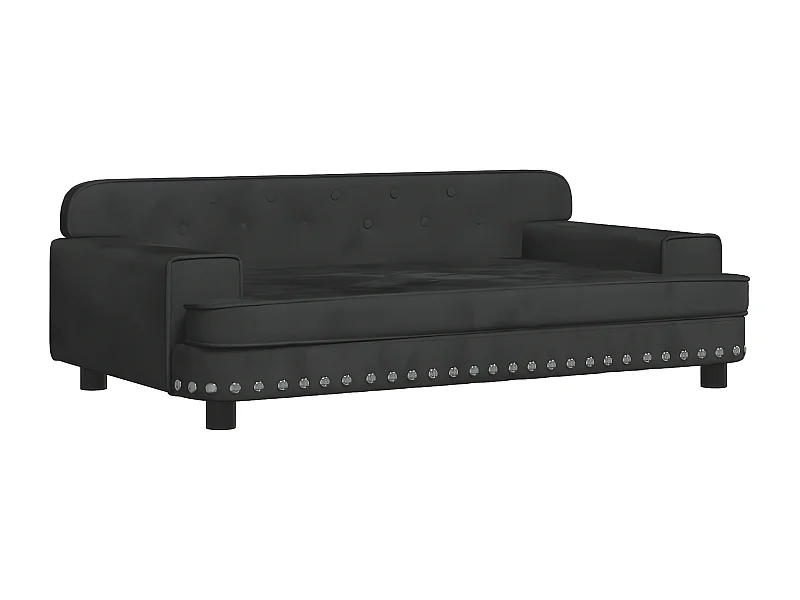 Cama para perros de terciopelo negro 90x53x30 cm ES113213