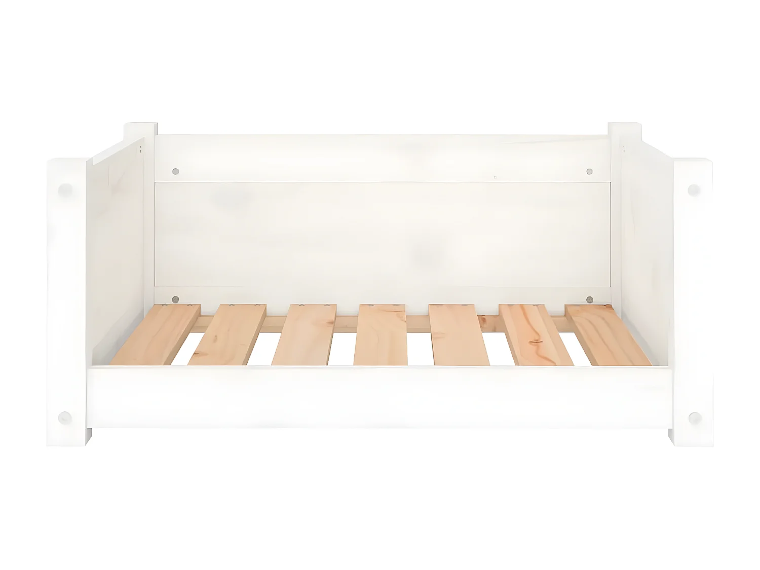 Cama para perros madera maciza de pino blanco 65,5x50,5x28 cm ES286394