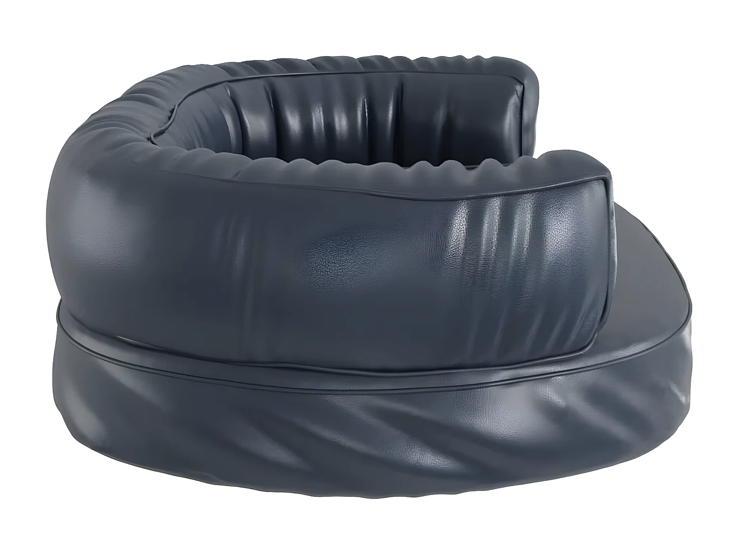 Cama para perros de espuma cuero sintético azul oscuro 75x53 cm ES308809