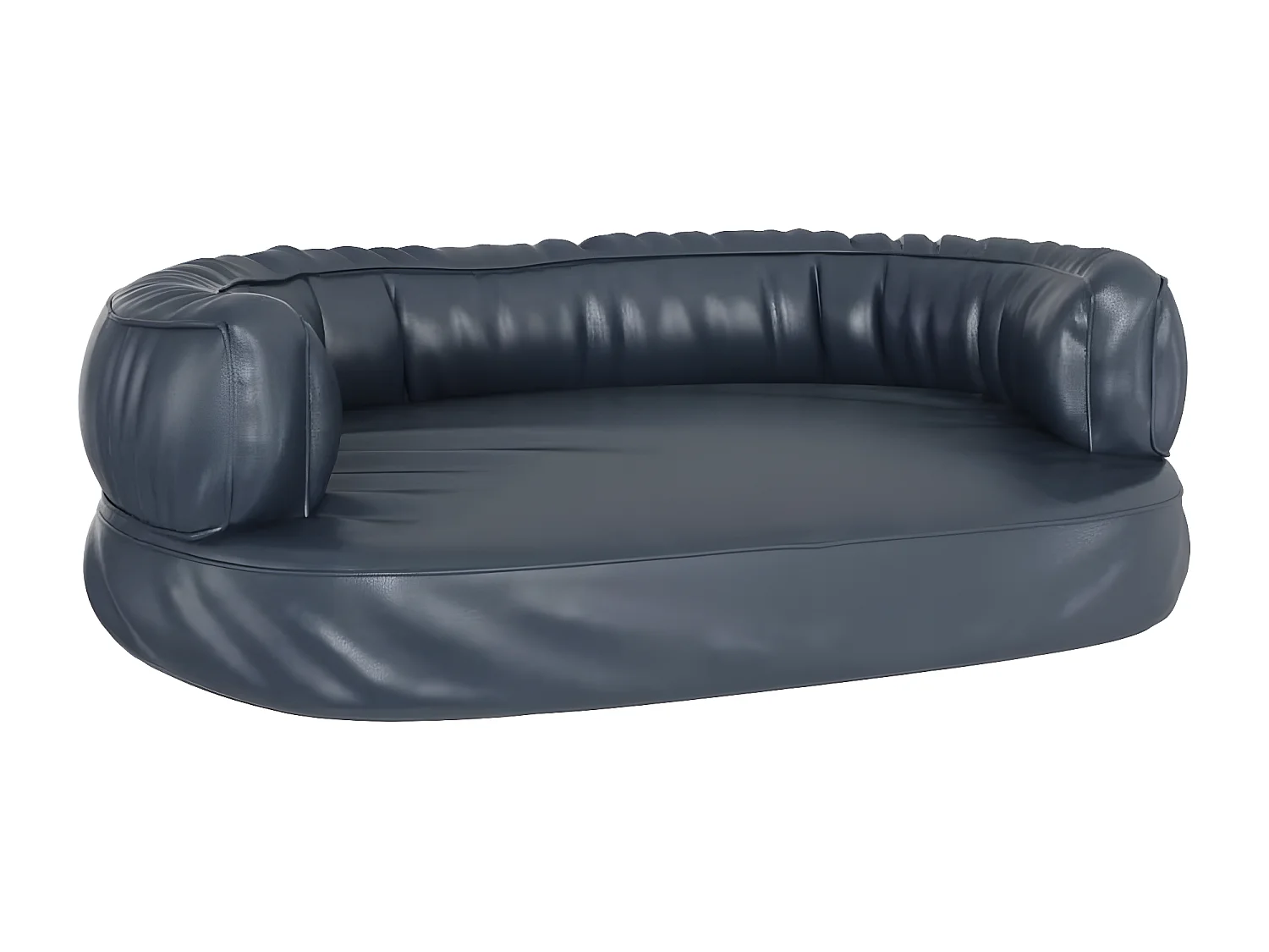 Cama para perros de espuma cuero sintético azul oscuro 75x53 cm ES308809