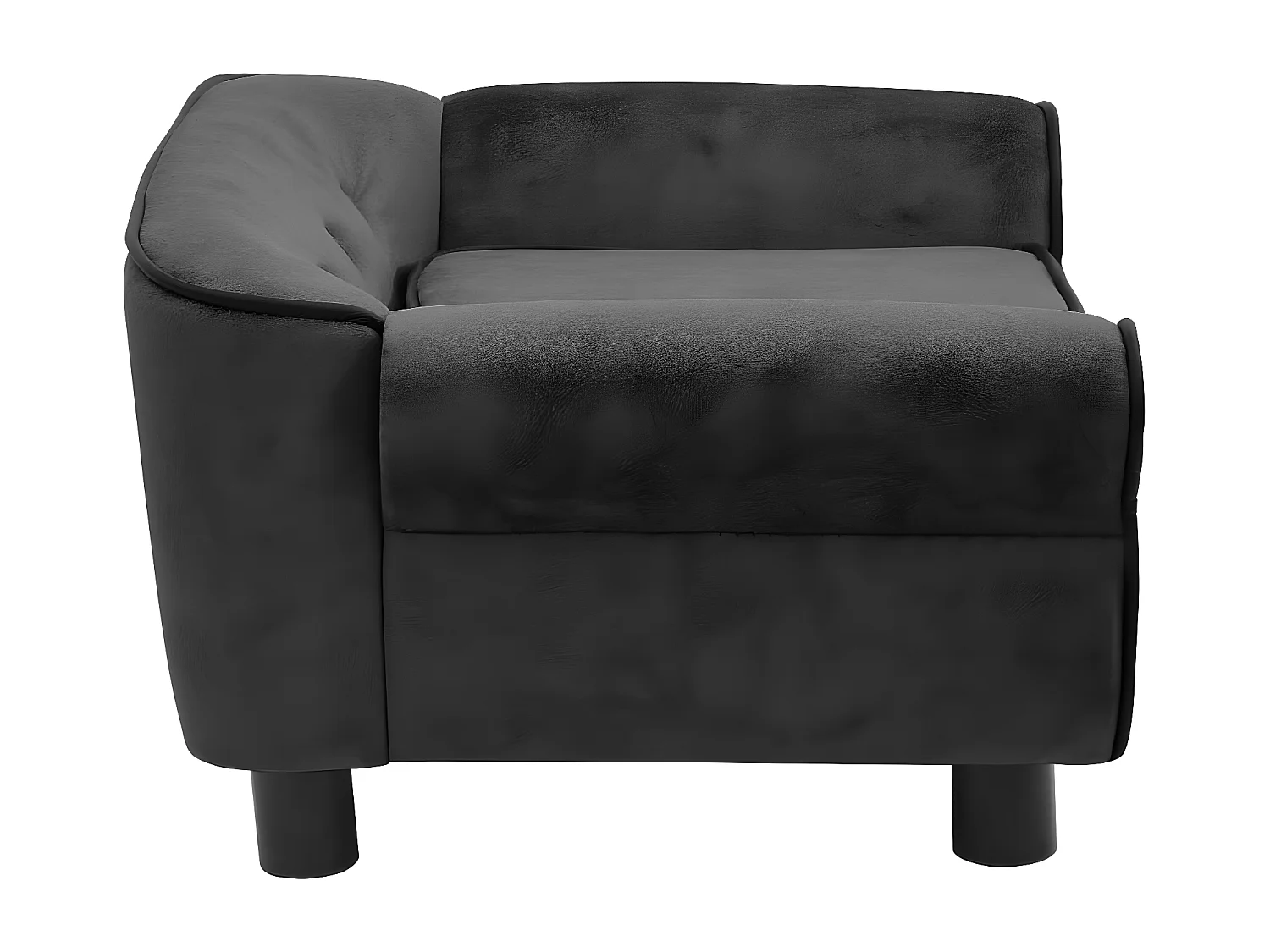 Sofá para cães 72x45x30 cm pelúcia cinzento-escuro PT780485