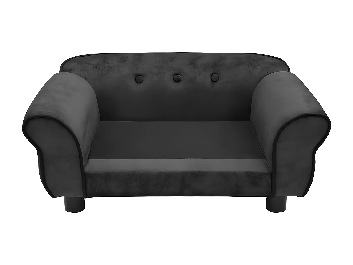 Sofá para cães 72x45x30 cm pelúcia cinzento-escuro PT780485