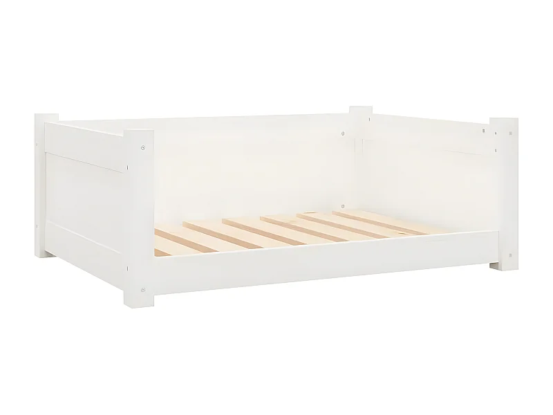 Canapé pour chien Blanc 75,5x55,5x28 cm Bois de pin solide RG3Q98475