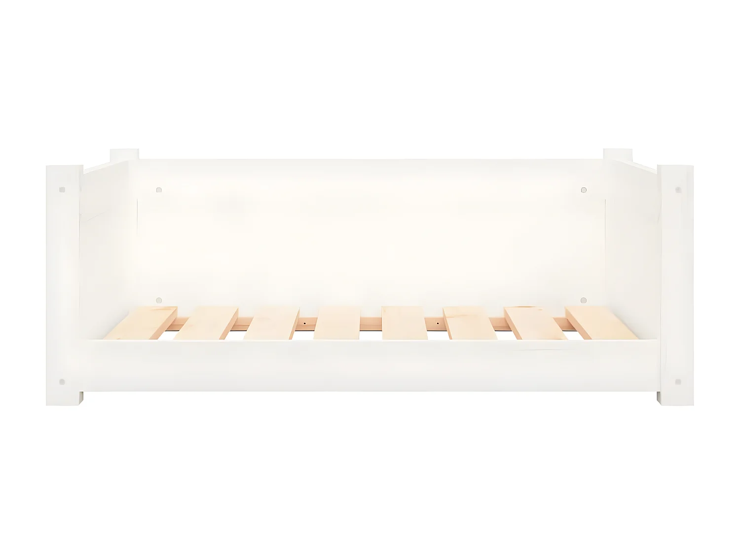 Cama para cães 75,5x55,5x28 cm madeira de pinho maciça branco PT660290