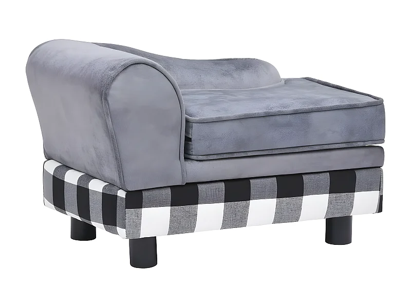 Sofá para cães 57x34x36 cm pelúcia cinzento PT998052