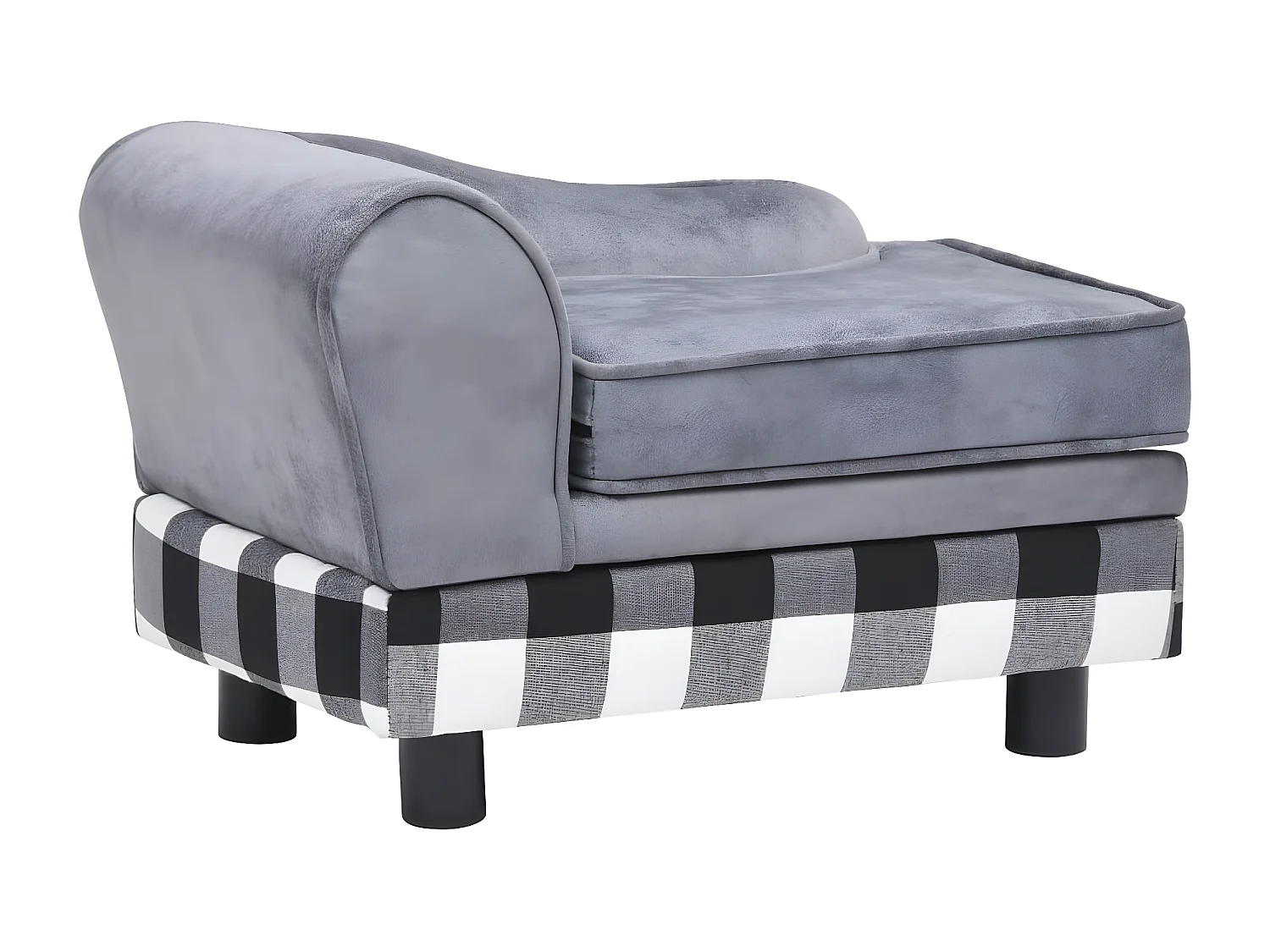 Sofá para cães 57x34x36 cm pelúcia cinzento PT998052