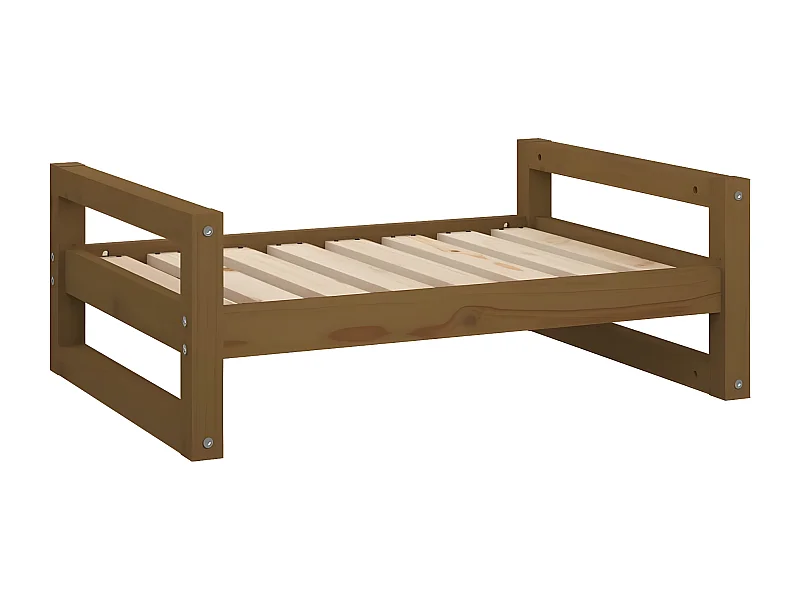 Cama p/ cães 75,5x55,5x28 cm madeira pinho maciça castanho mel PT953702