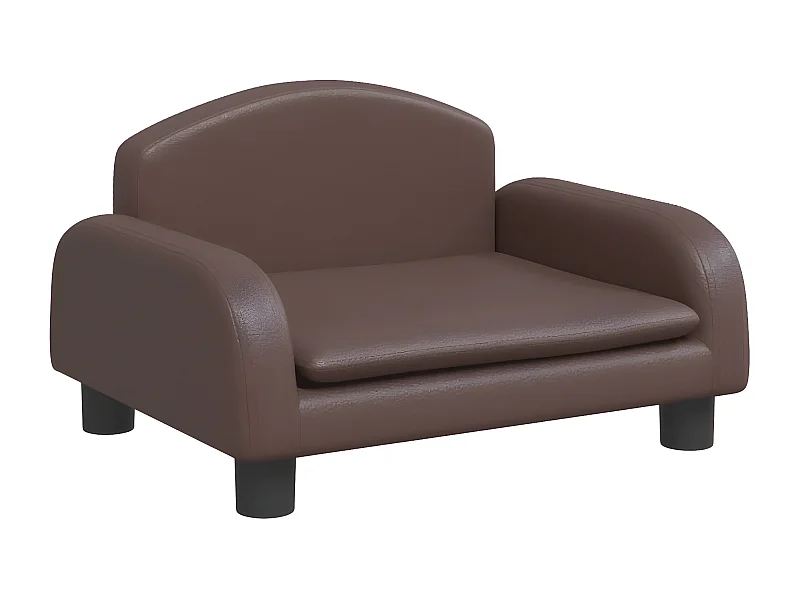 Cama para perros de cuero sintético marrón 50x40x30 cm ES242354