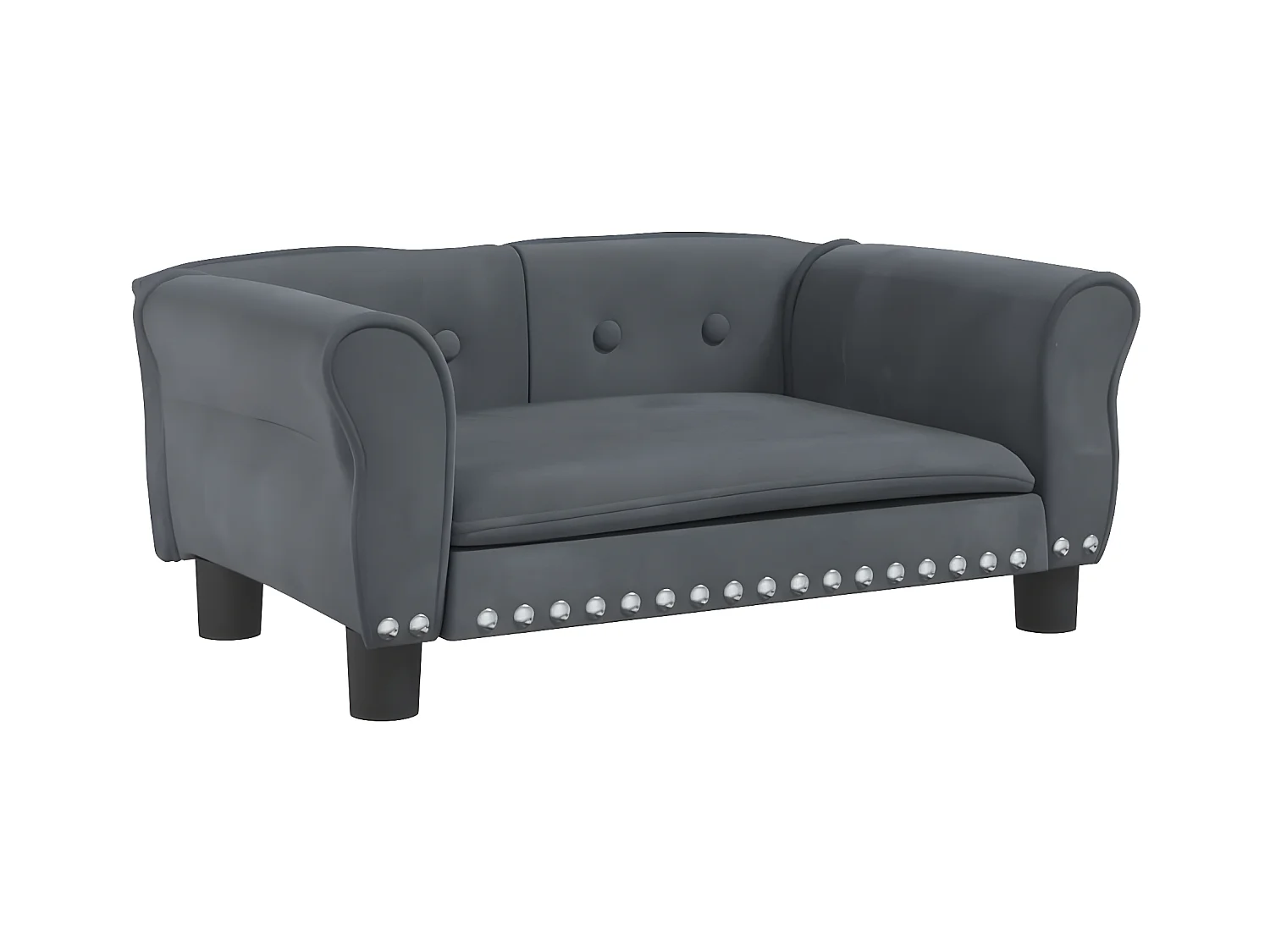 Canapé pour chien gris foncé 70x45x30 cm velours RG3Q44664