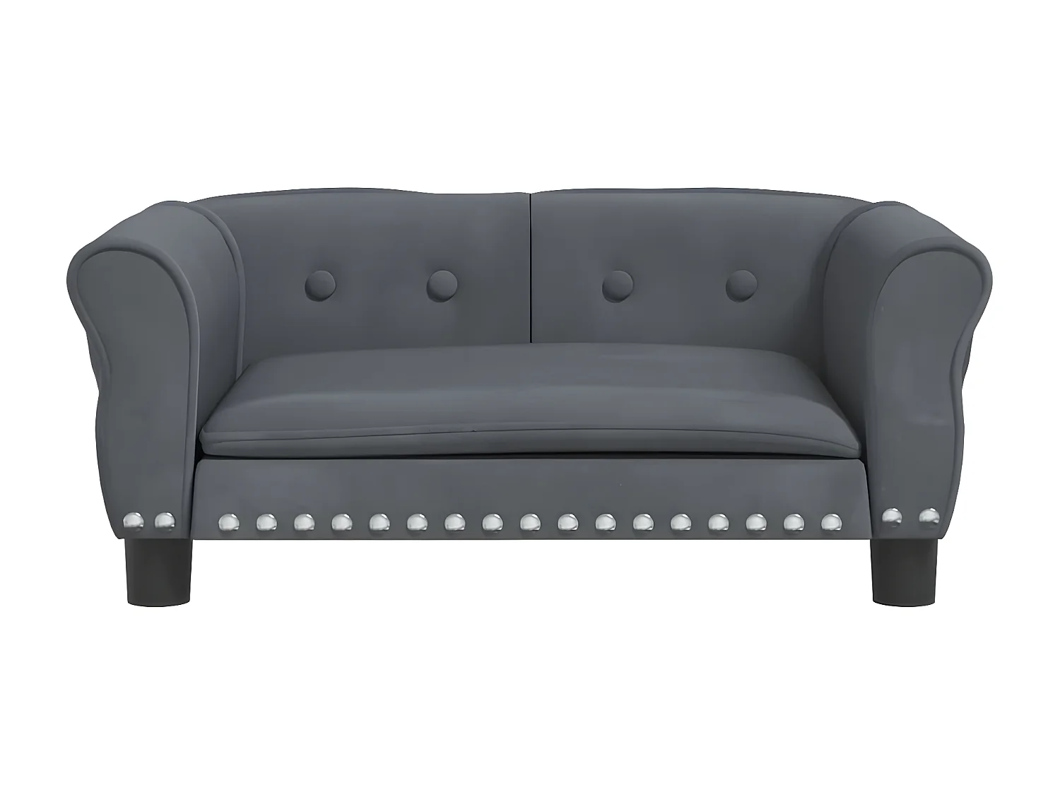 Cama para cães 70x45x30 cm veludo cinzento-escuro PT623877