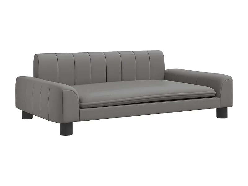 Cama para cães 90x53x30 cm couro artificial cinzento PT969235