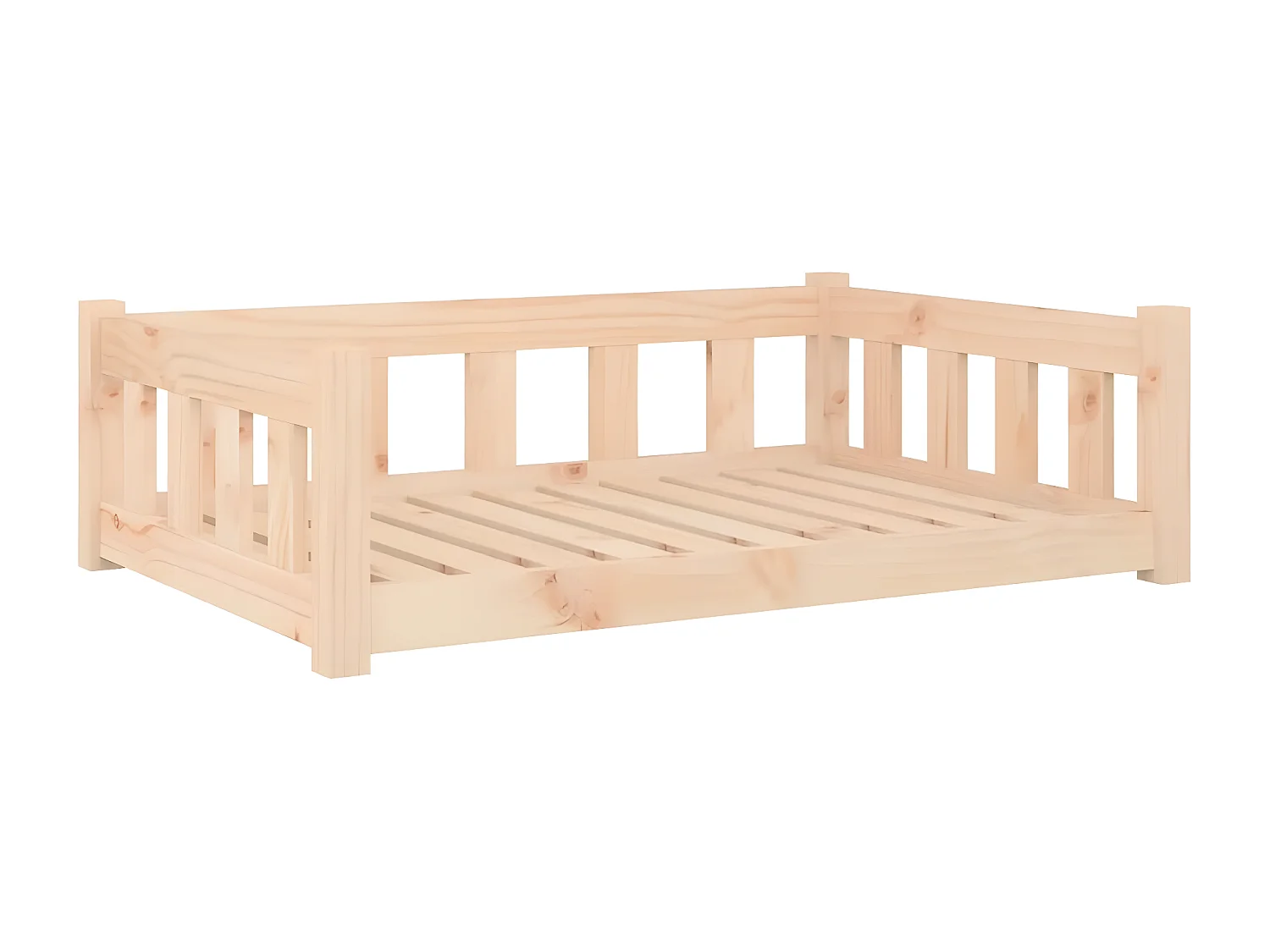 Cama para perros madera maciza de pino 95,5x65,5x28 cm ES271969