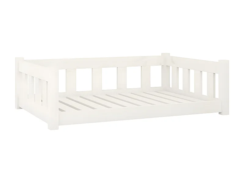 Cama para perros madera maciza de pino blanco 95,5x65,5x28 cm ES291101