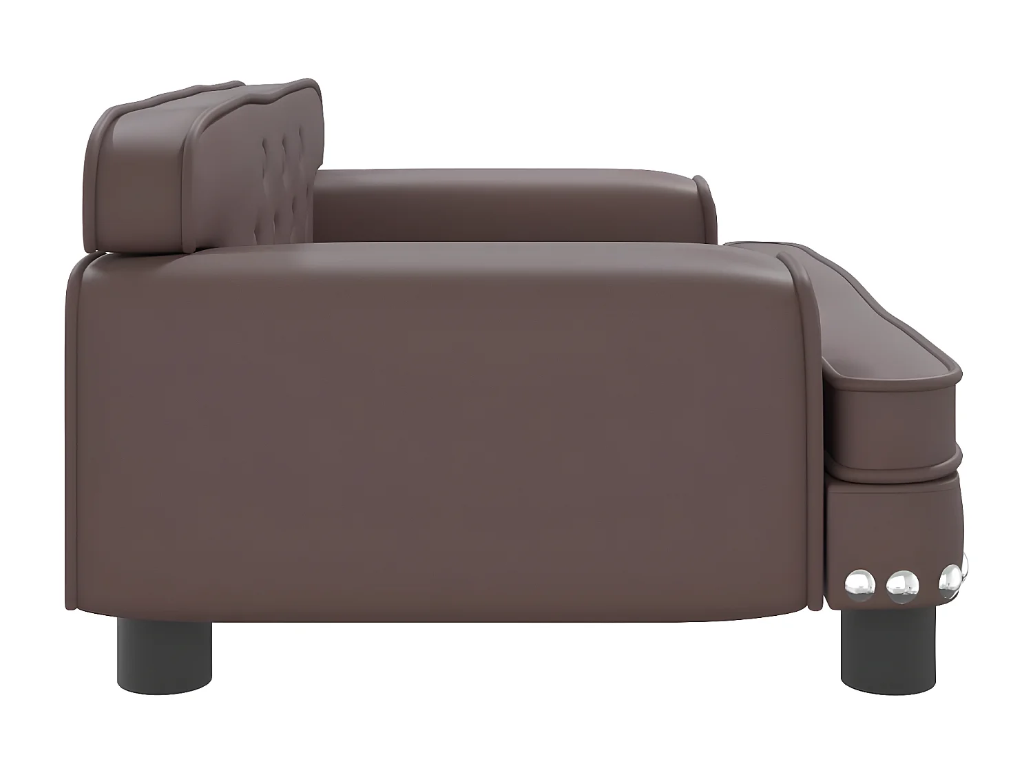 Cama para perros de cuero sintético marrón 70x45x30 cm ES563590