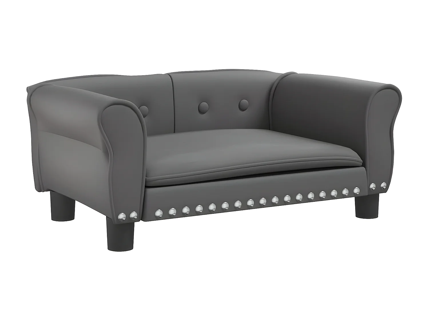 Cama para cães 70x45x30 cm couro artificial cinzento PT168673