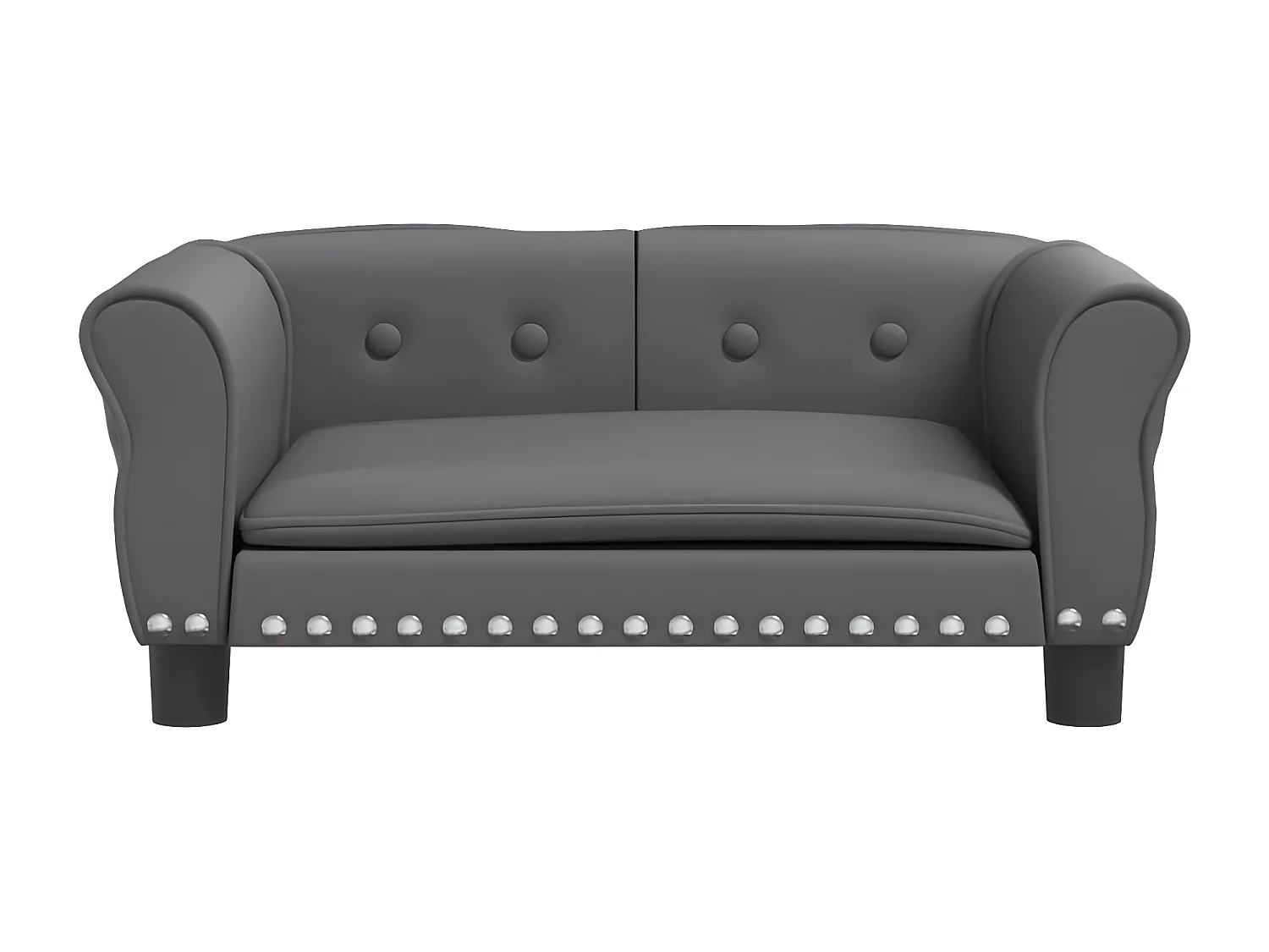 Cama para cães 70x45x30 cm couro artificial cinzento PT168673