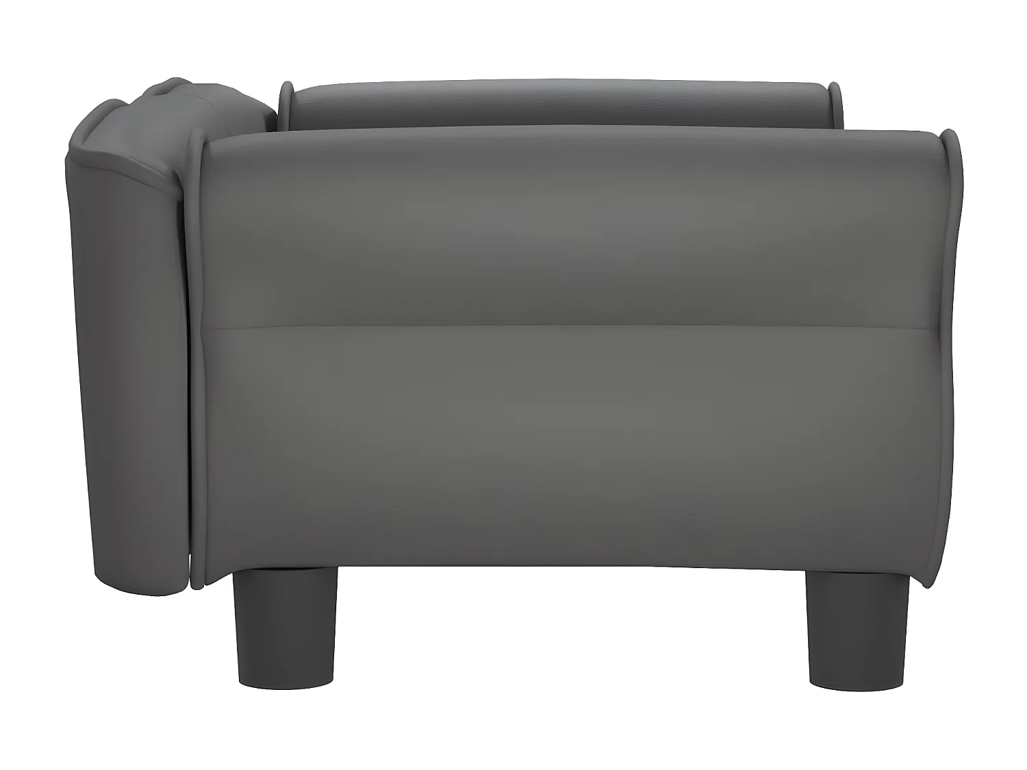 Cama para cães 70x45x30 cm couro artificial cinzento PT168673