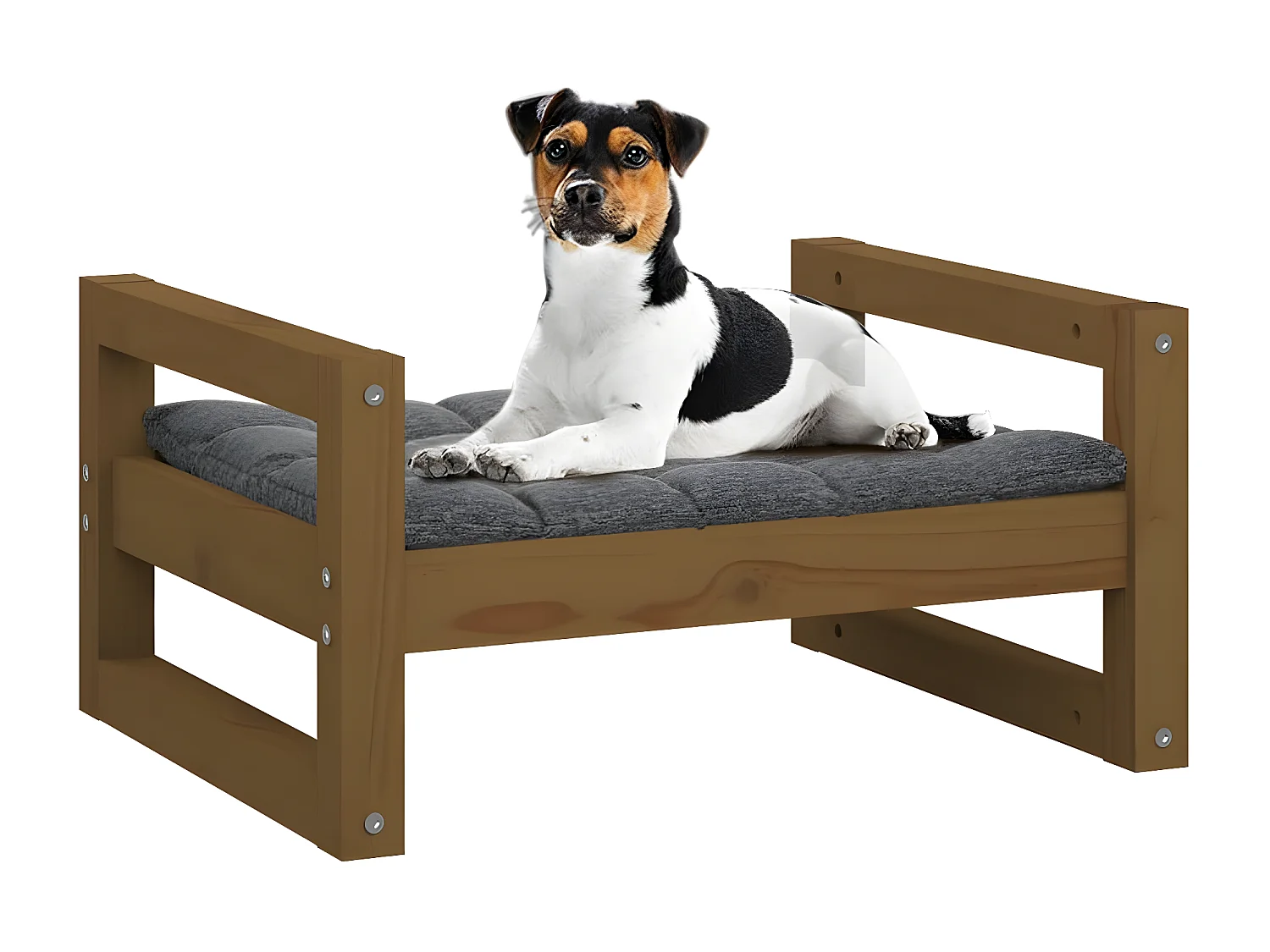 Canapé pour chien Marron miel 55,5x45,5x28 cm Bois de pin solide RG3Q96529