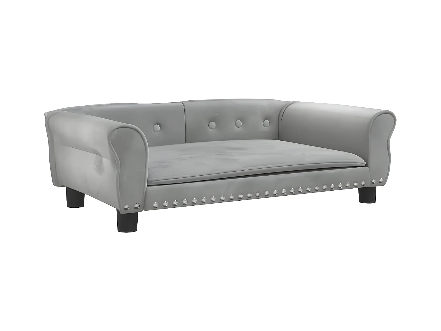 Canapé pour chien gris clair 95x55x30 cm velours RG3Q97987