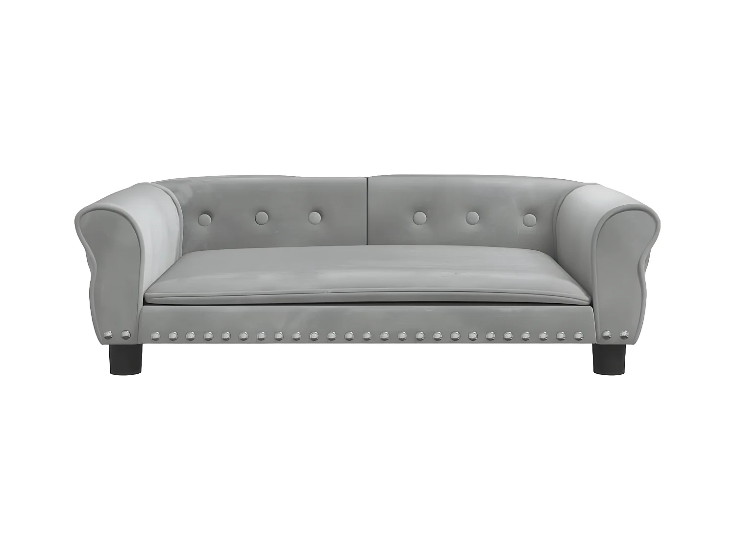 Canapé pour chien gris clair 95x55x30 cm velours RG3Q97987