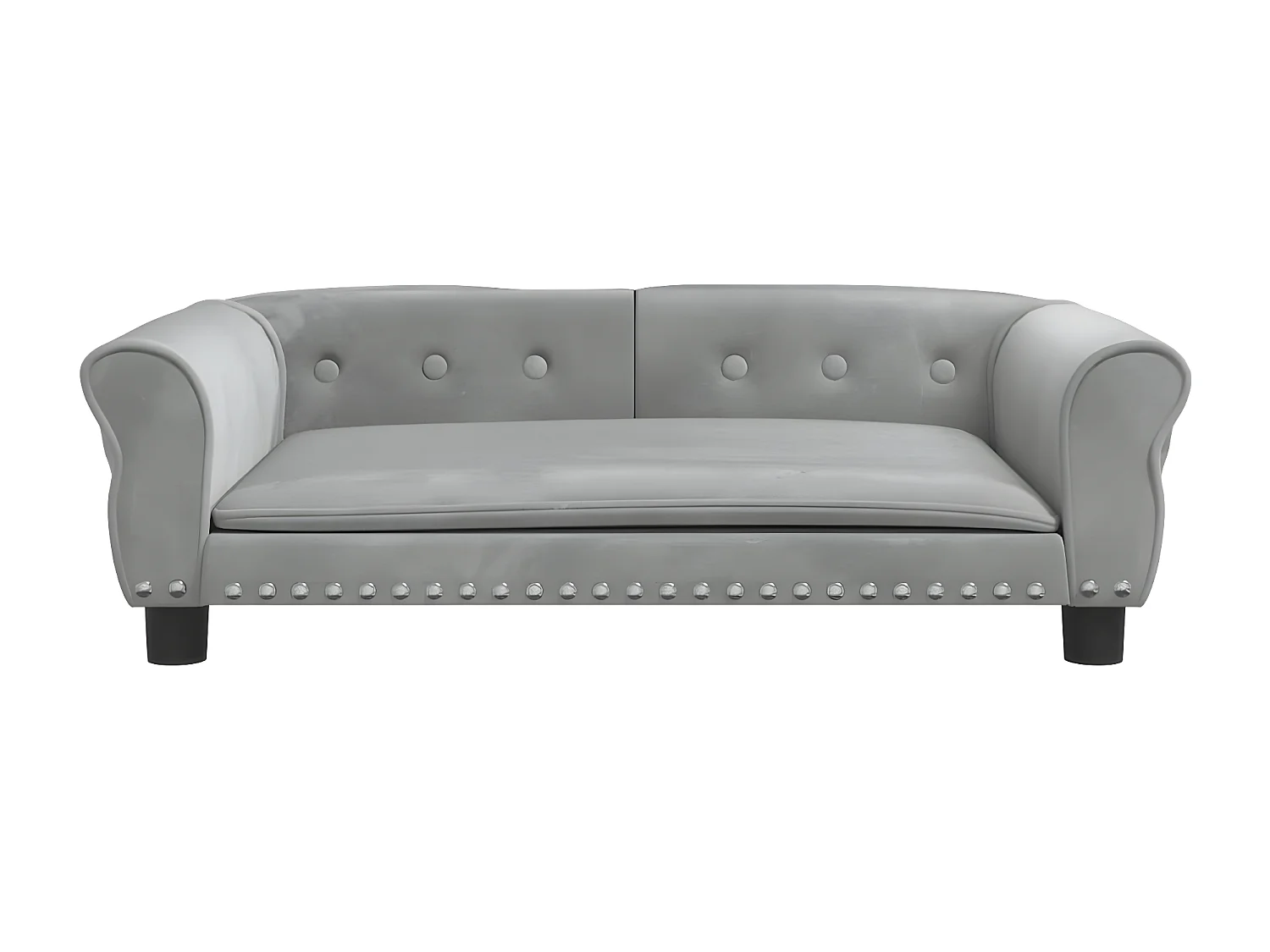 Canapé pour chien gris clair 95x55x30 cm velours RG3Q97987