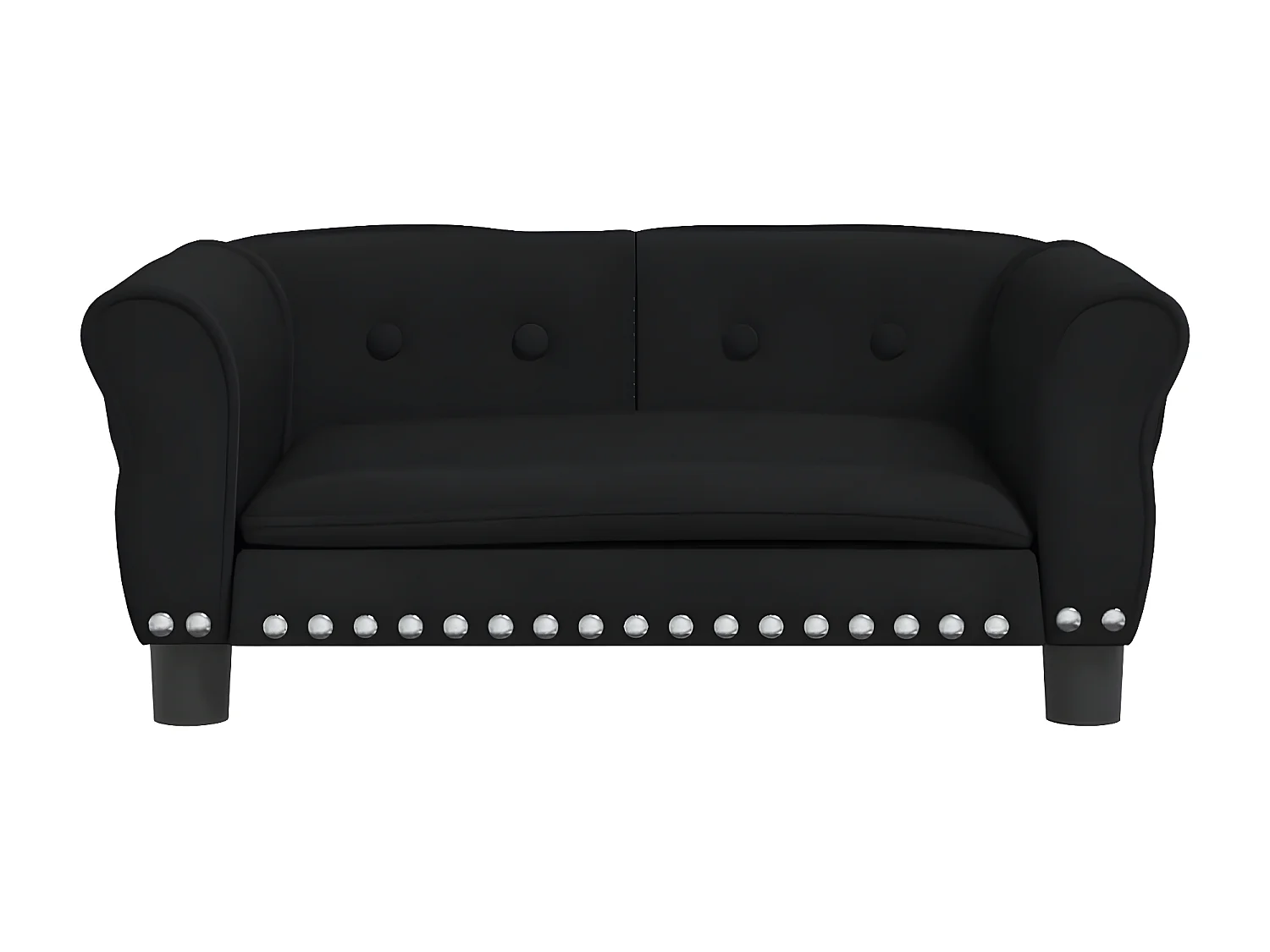 Cama para perros de terciopelo negra 70x45x30 cm ES639881