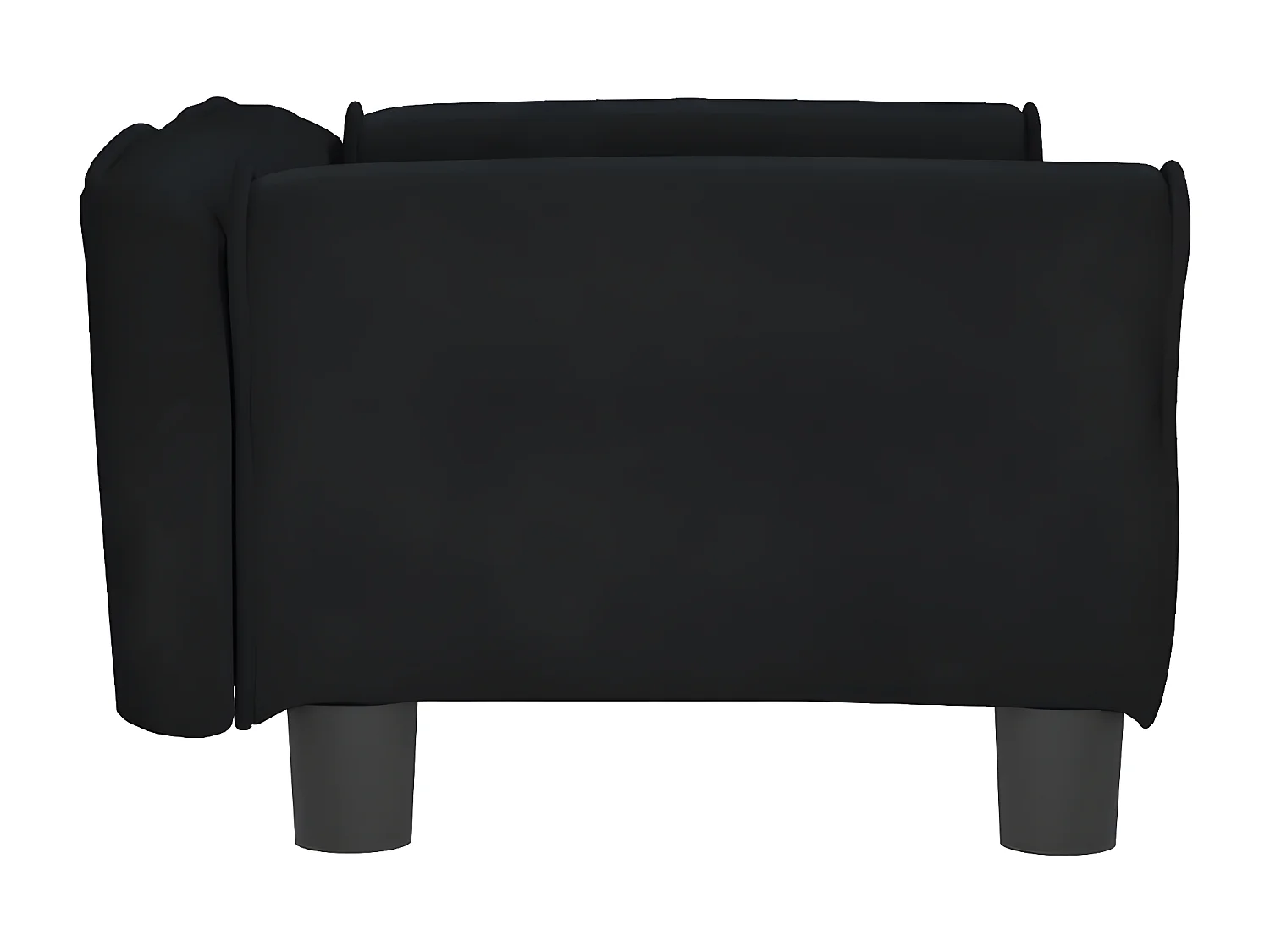Cama para perros de terciopelo negra 70x45x30 cm ES639881