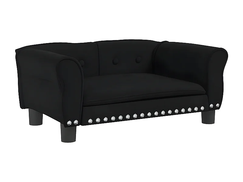 Canapé pour chien noir 70x45x30 cm velours RG3Q14250