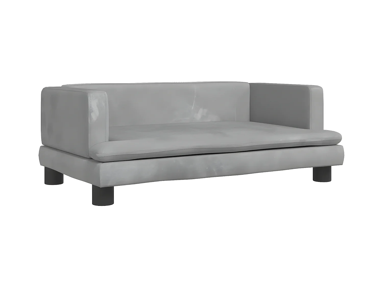 Canapé pour chien gris clair 80x45x30 cm velours RG3Q24247