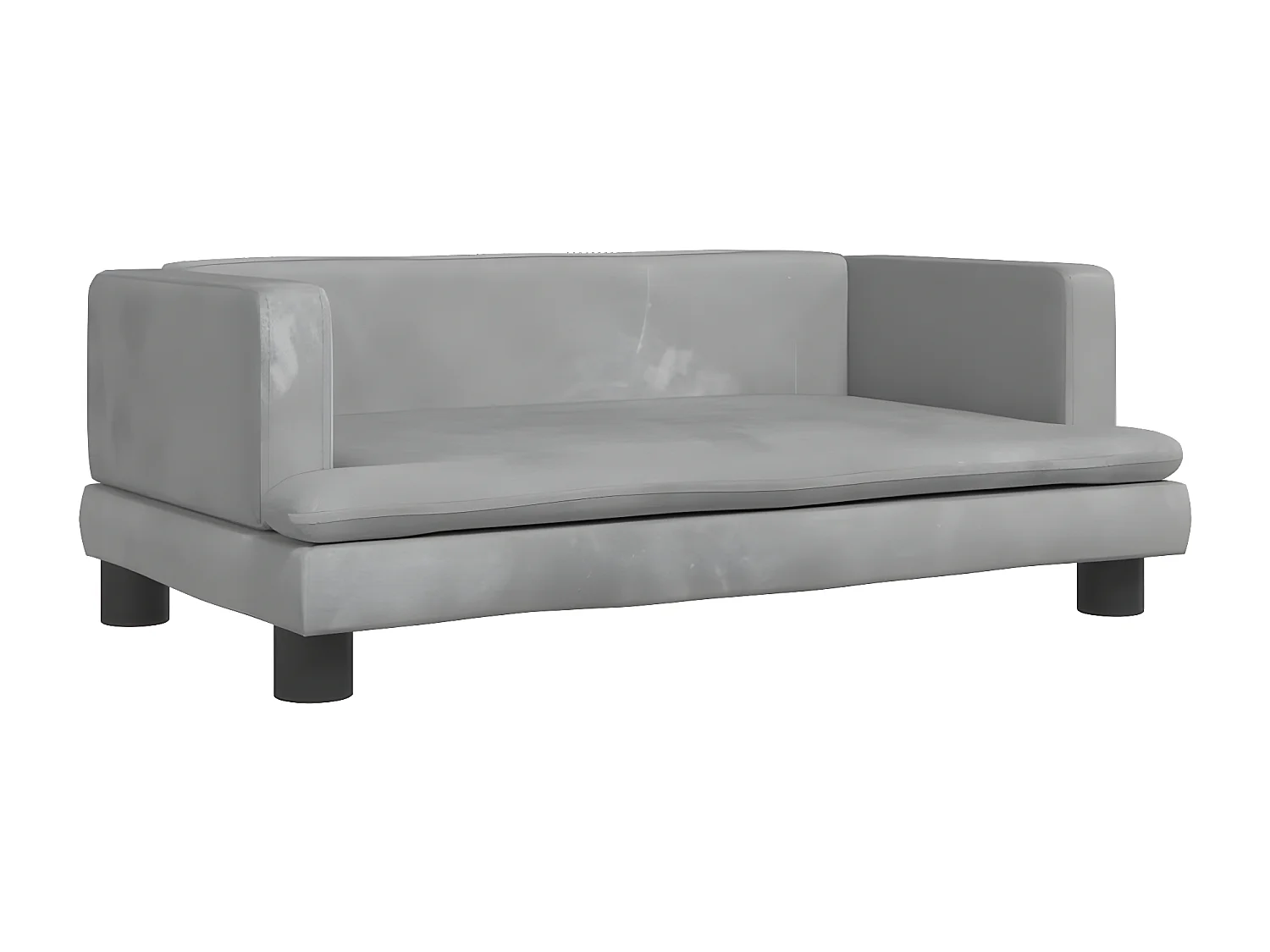 Cama para perros de terciopelo gris claro 80x45x30 cm ES399269
