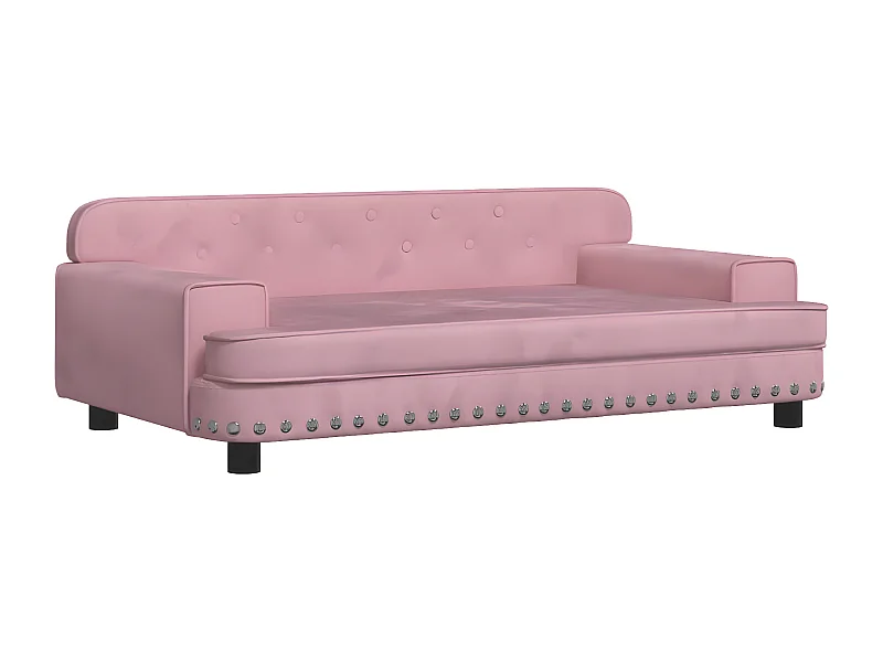 Canapé pour chien rose 90x53x30 cm velours RG3Q35210