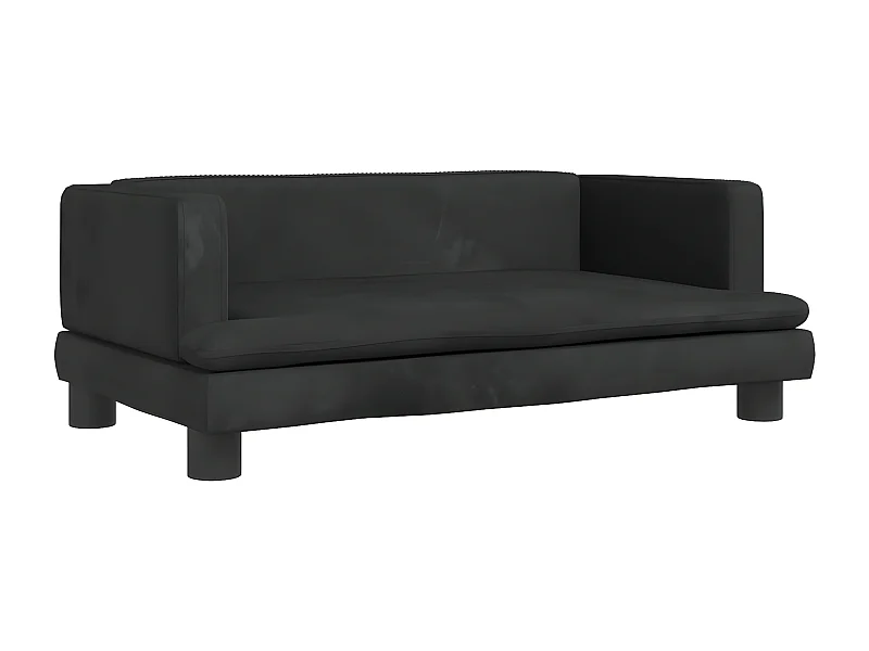 Cama para perros de terciopelo negro 80x45x30 cm ES371481
