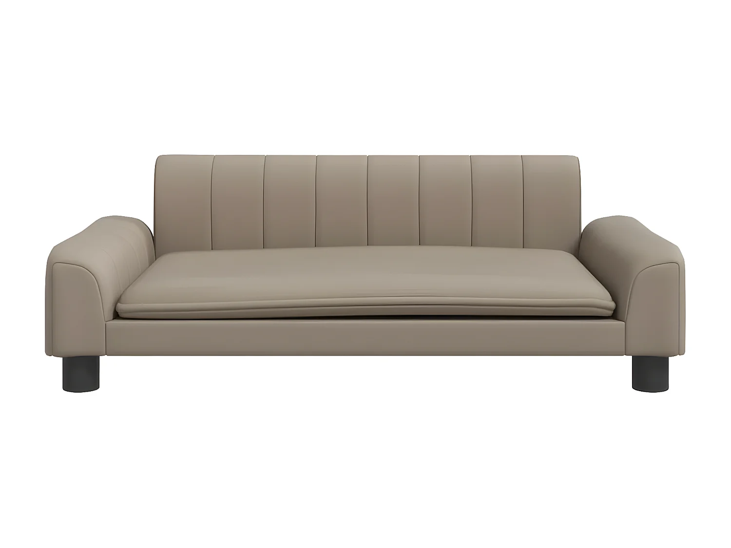 Cama para perros de cuero sintético color capuchino 90x53x30 cm ES362728