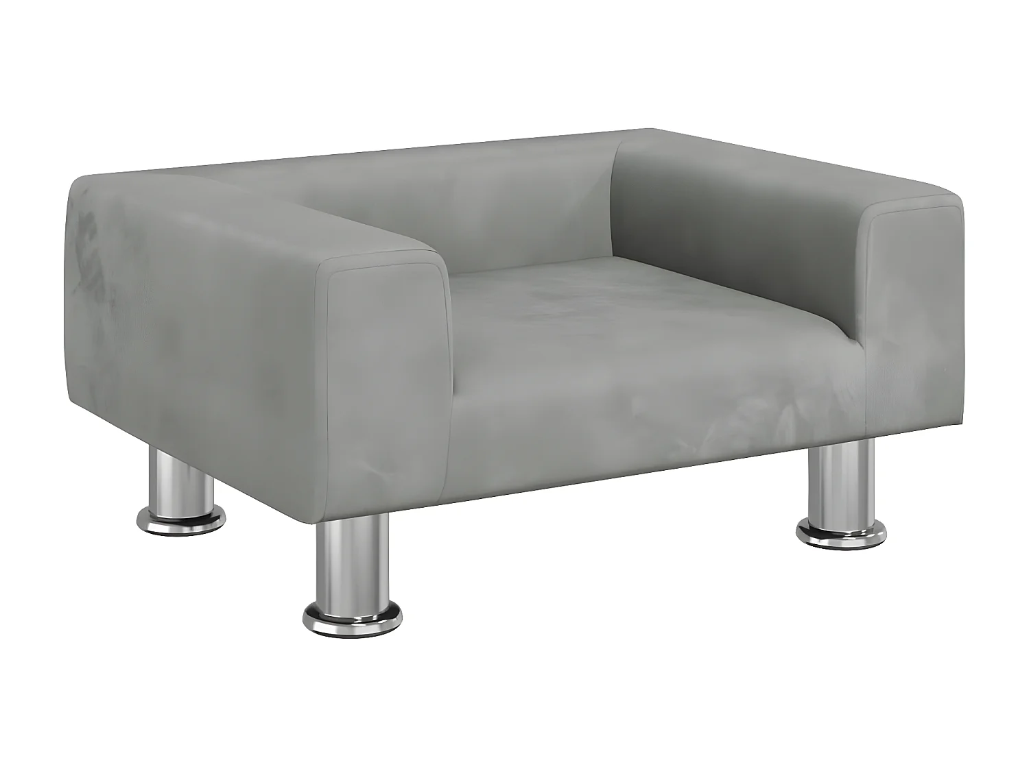 Cama para perros de terciopelo gris claro 50x40x26,5 cm ES791521