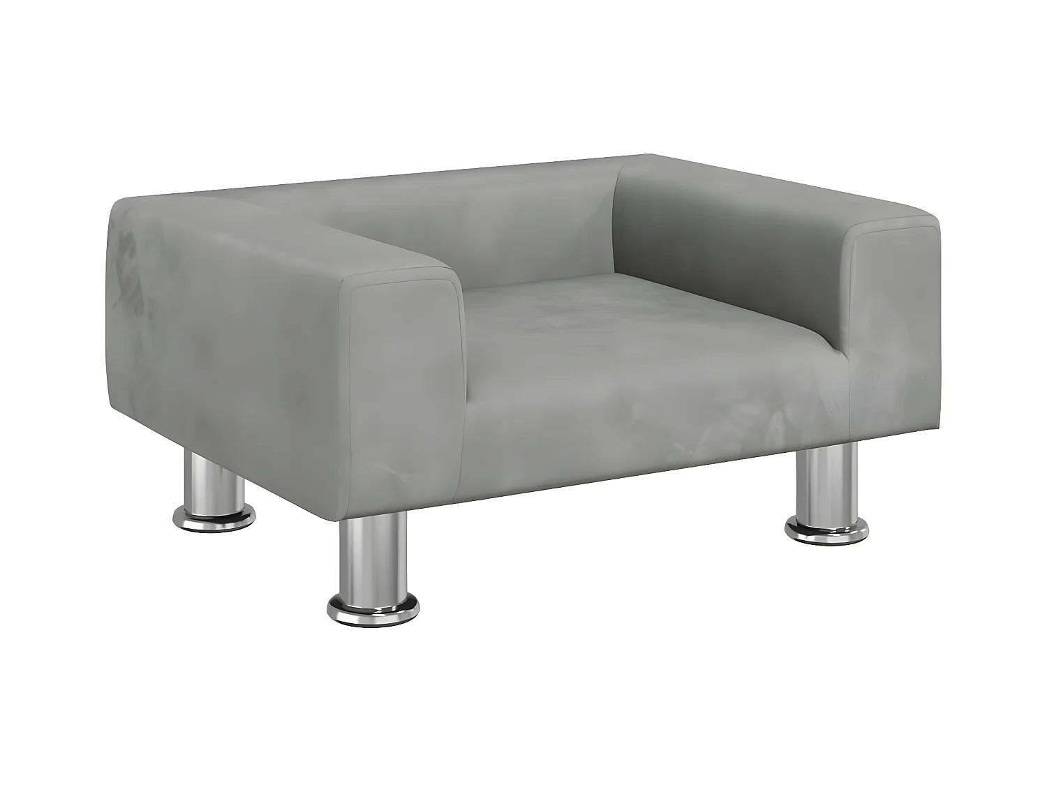 Canapé pour chien gris clair 50x40x26,5 cm velours RG3Q57047
