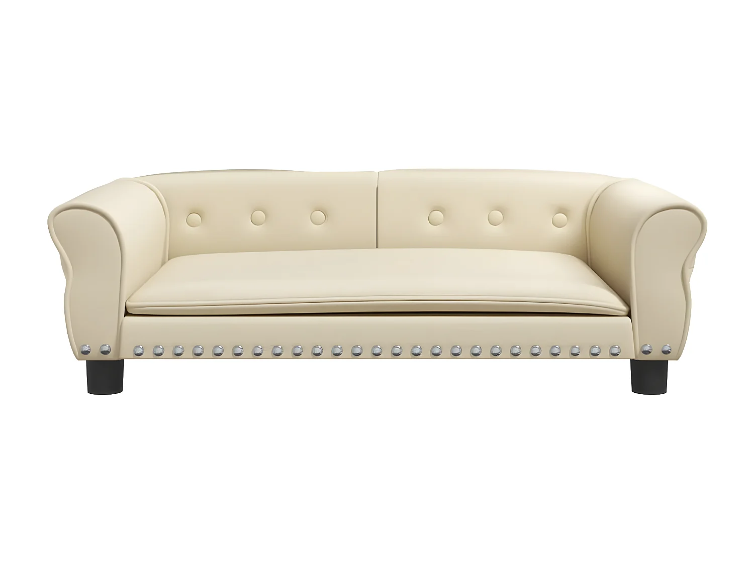 Cama para perros de cuero sintético crema 95x55x30 cm ES833620