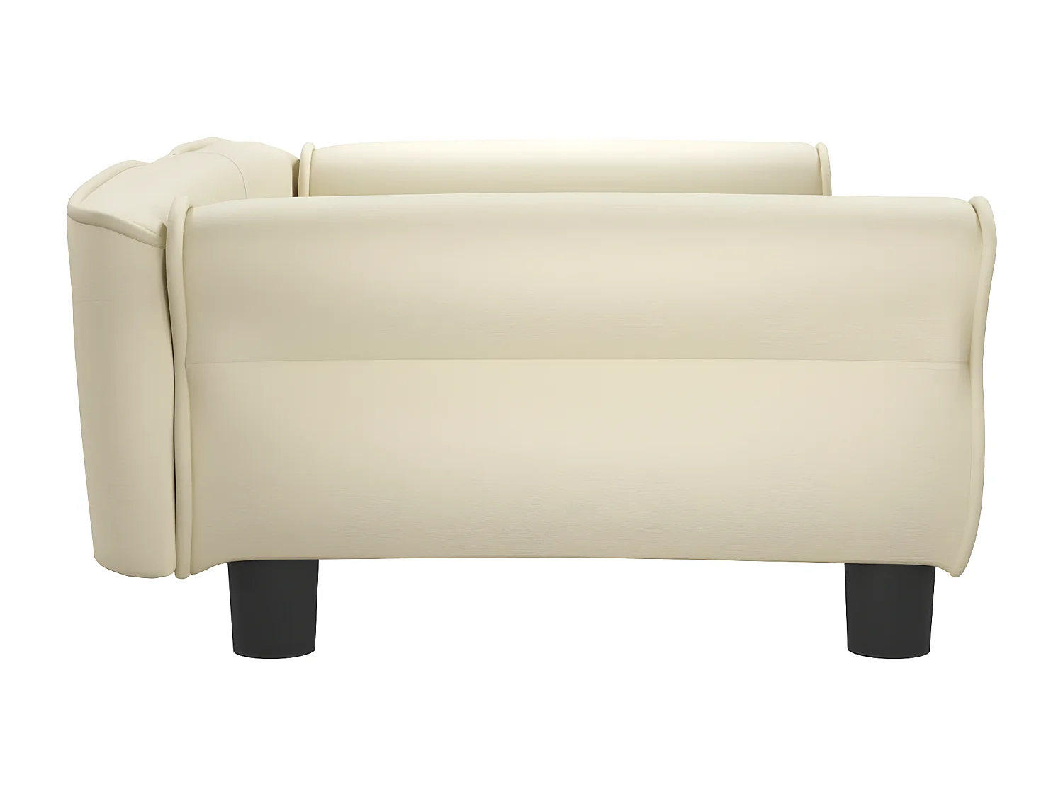 Cama para perros de cuero sintético crema 95x55x30 cm ES833620