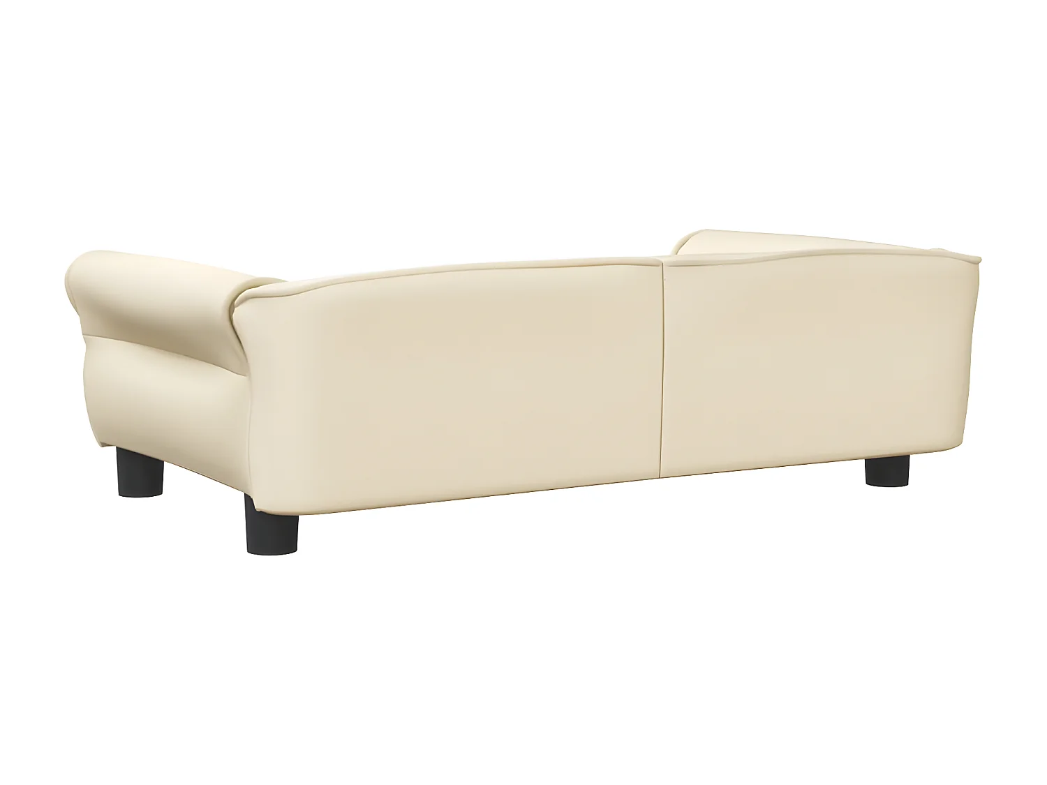 Cama para perros de cuero sintético crema 95x55x30 cm ES833620