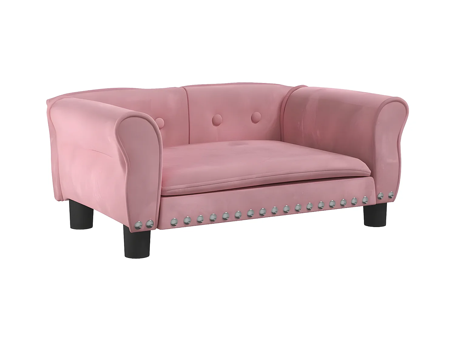 Canapé pour chien rose 70x45x30 cm velours RG3Q23575