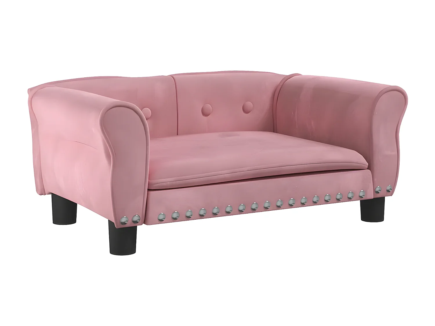 Canapé pour chien rose 70x45x30 cm velours RG3Q23575