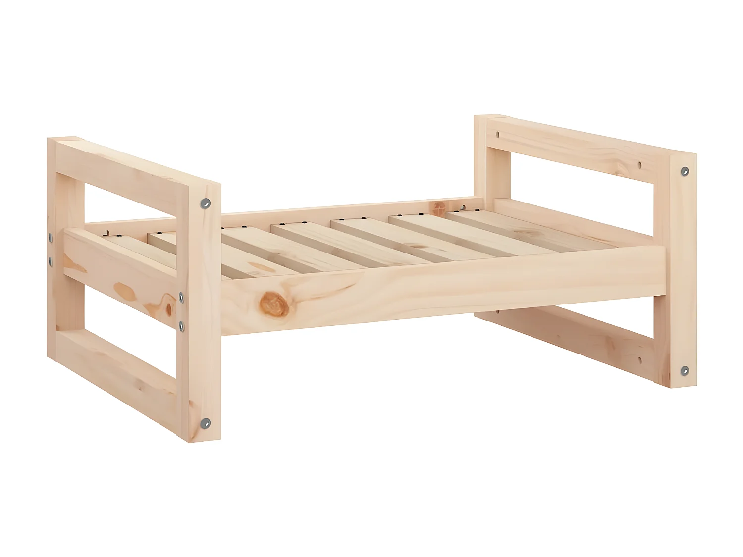Cama para perros madera maciza de pino 65,5x50,5x28 cm ES342719