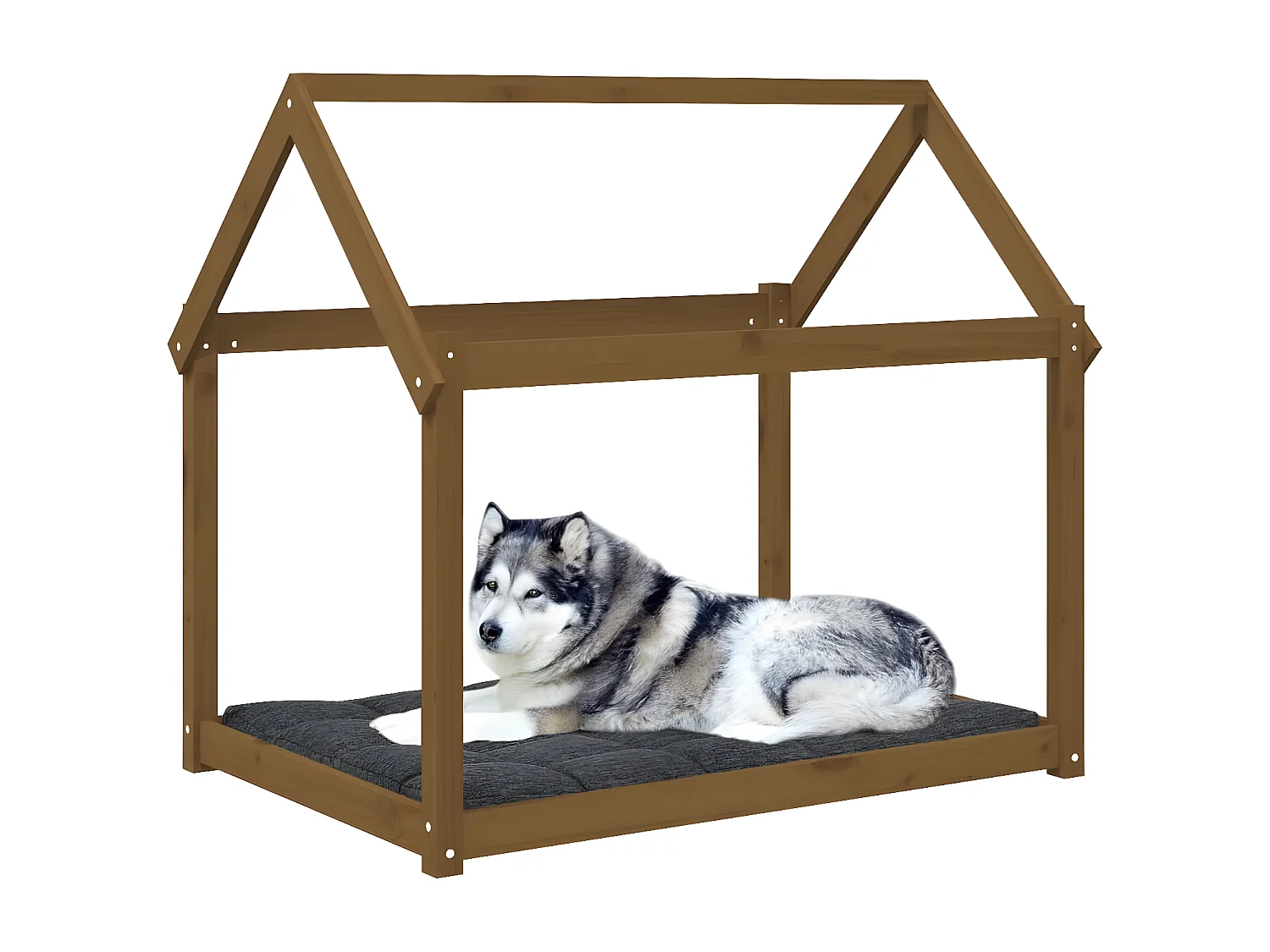 Cama para cães 111x80x100 cm pinho maciço castanho mel PT742564